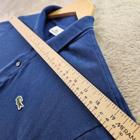 Lacoste Polo Shirt Crocodile Logo Blue 100% Cotton Short Sleeve Mens Size 6 Golf - Picture 3 of 10
